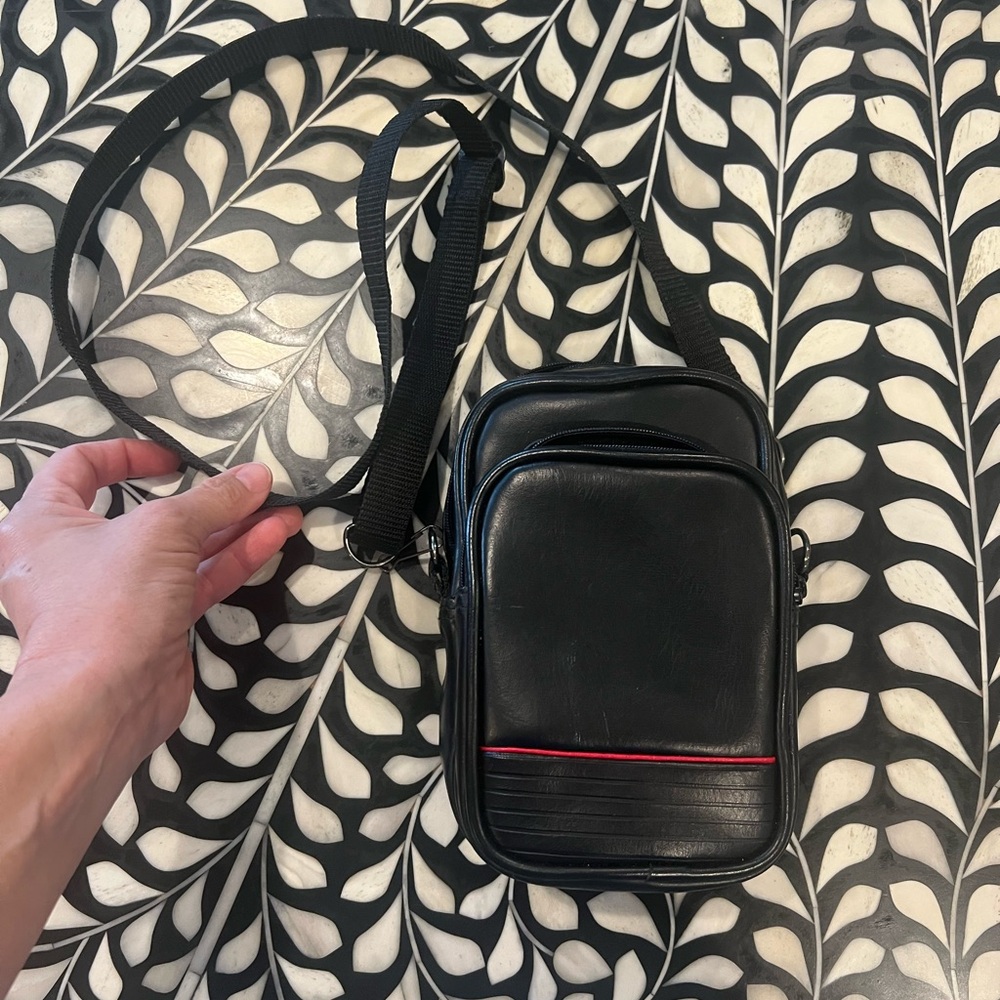 Groovy vintage, Black and Red camera Crossbody Bag good for iPhones and extras